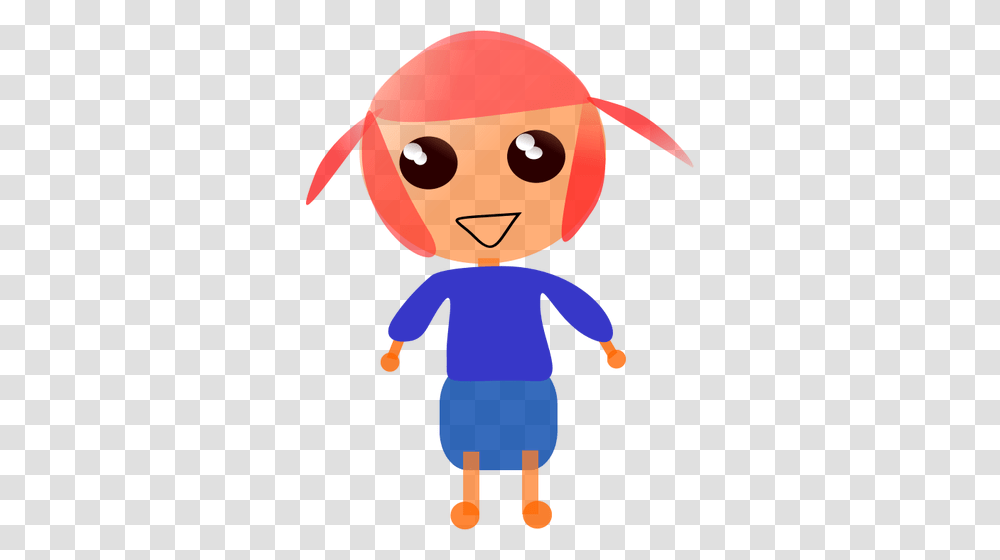 Cartoon Girl With Pigtails, Kid, Child, Toy Transparent Png