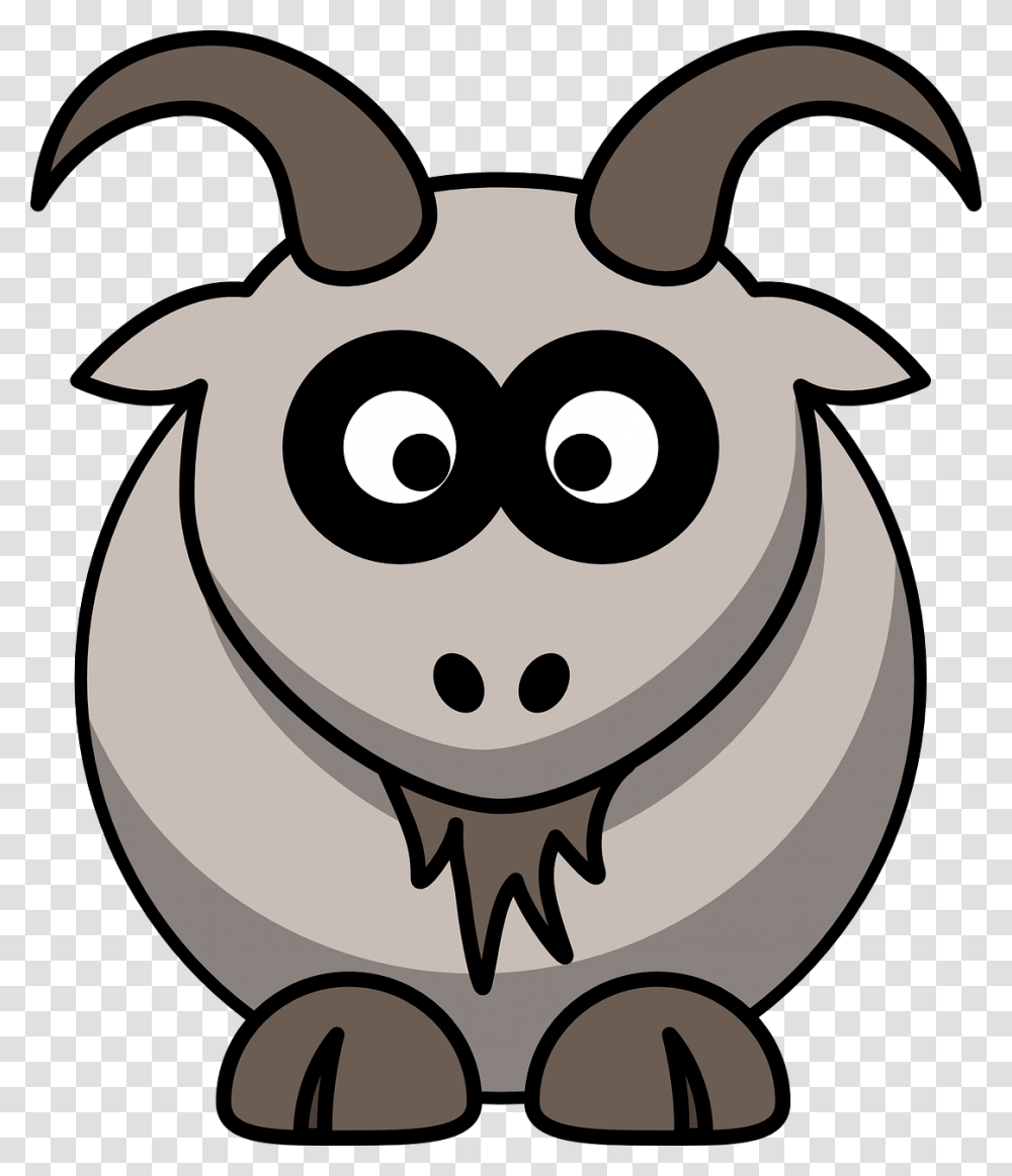 Cartoon Goat With Background, Animal, Mammal, Stencil, Sheep Transparent Png