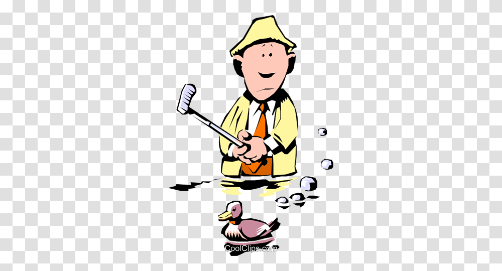 Cartoon Golfer Royalty Free Vector Clip Art Illustration, Person, Bird, Animal, Performer Transparent Png