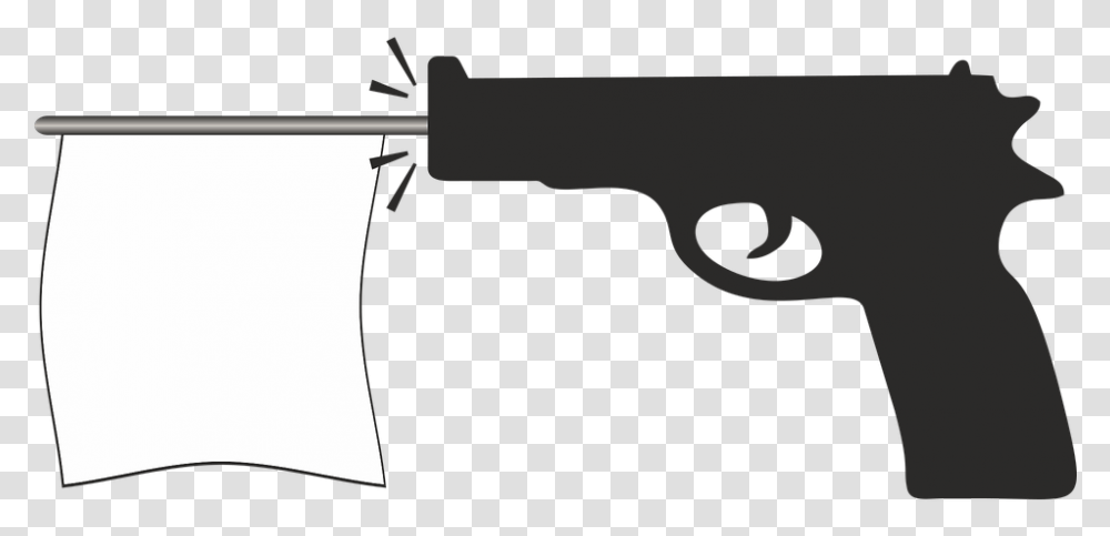 Cartoon Gun With Flag, Weapon, Weaponry, Handgun, Rifle Transparent Png