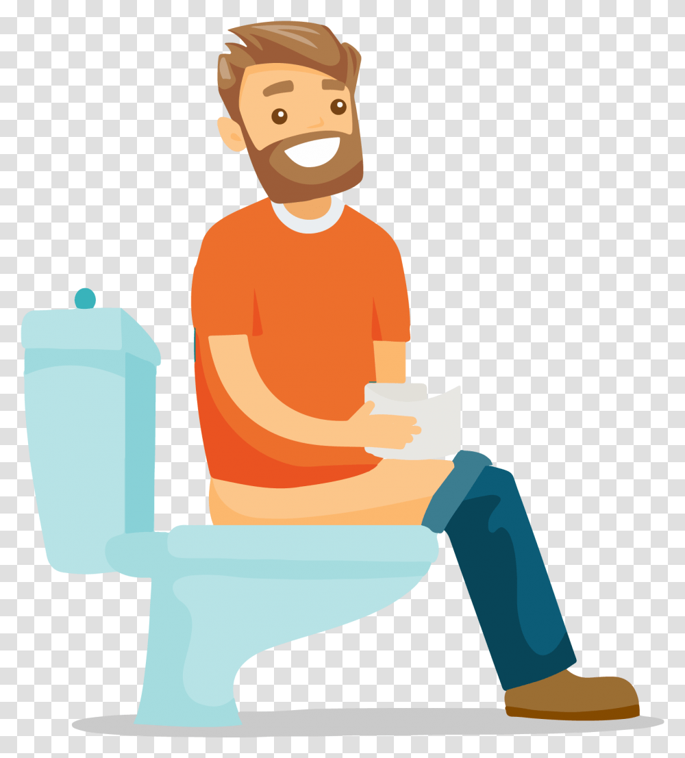 Cartoon Guy Sitting On Toilet Cartoons Sit On Toilet Clipart, Toy Transparent Png