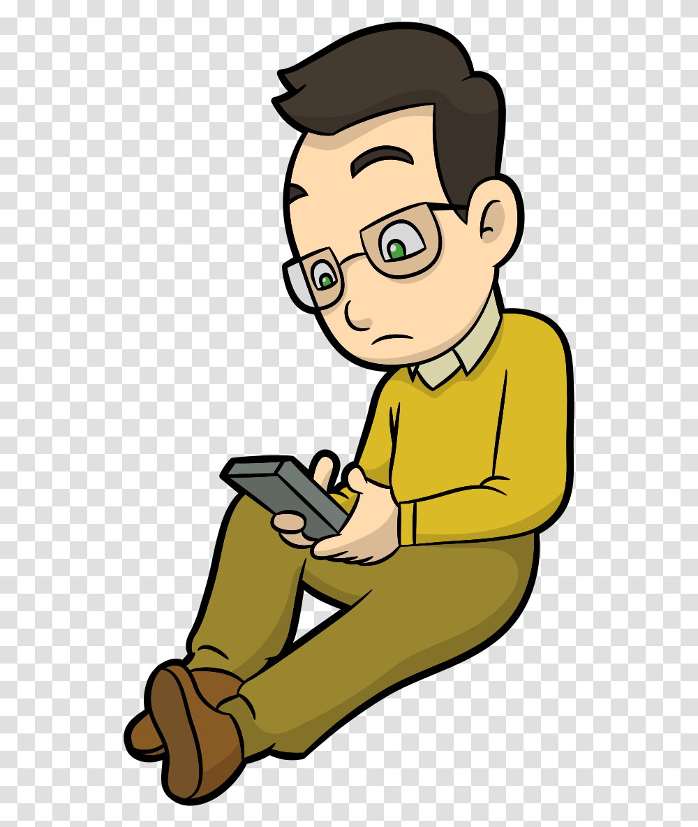 Cartoon Guy Texting Guy Texting Cartoon, Person, Sitting, Reading, Video Gaming Transparent Png