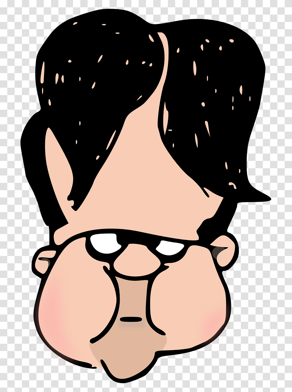 Cartoon Guy With Big Head, Food, Face, Hat Transparent Png
