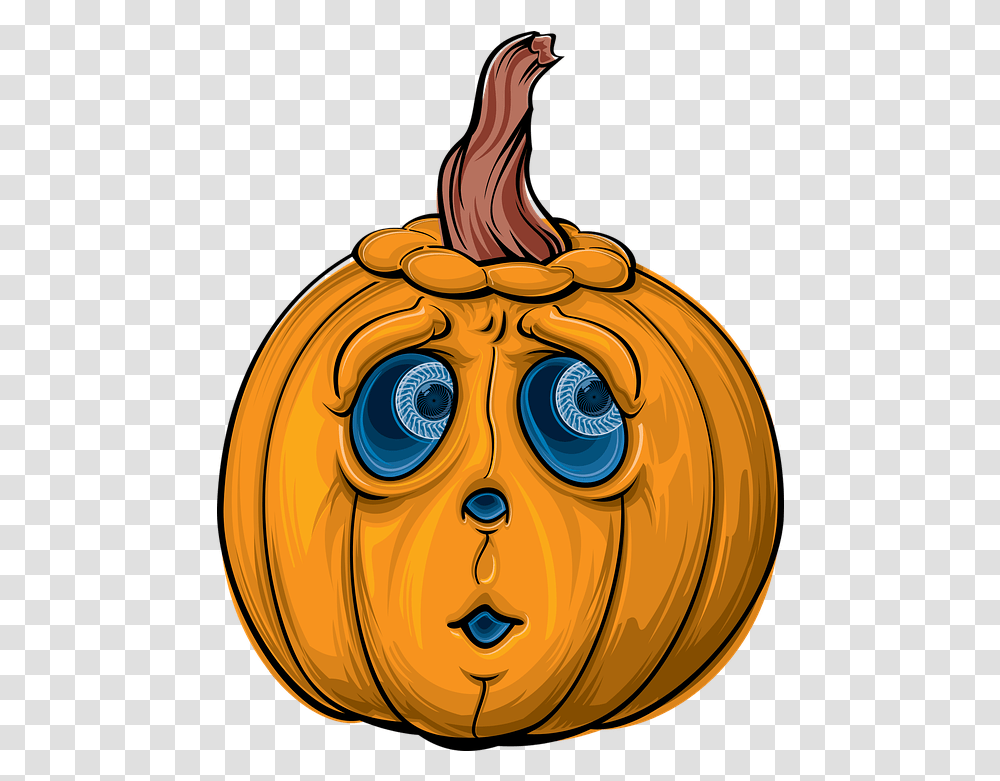 Cartoon Halloween Pumpkin Free Vector Graphic On Pixabay Animated Clipart Jack O Lantern, Plant, Wood, Graphics, Clock Tower Transparent Png