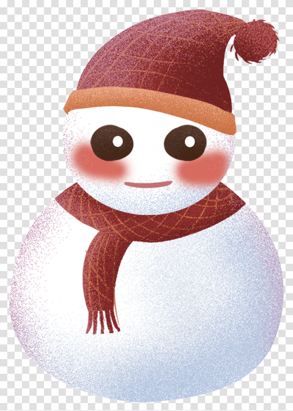 Cartoon Hand Drawn Illustration Big Eyes And Psd Snowman, Doll, Toy, Winter, Outdoors Transparent Png