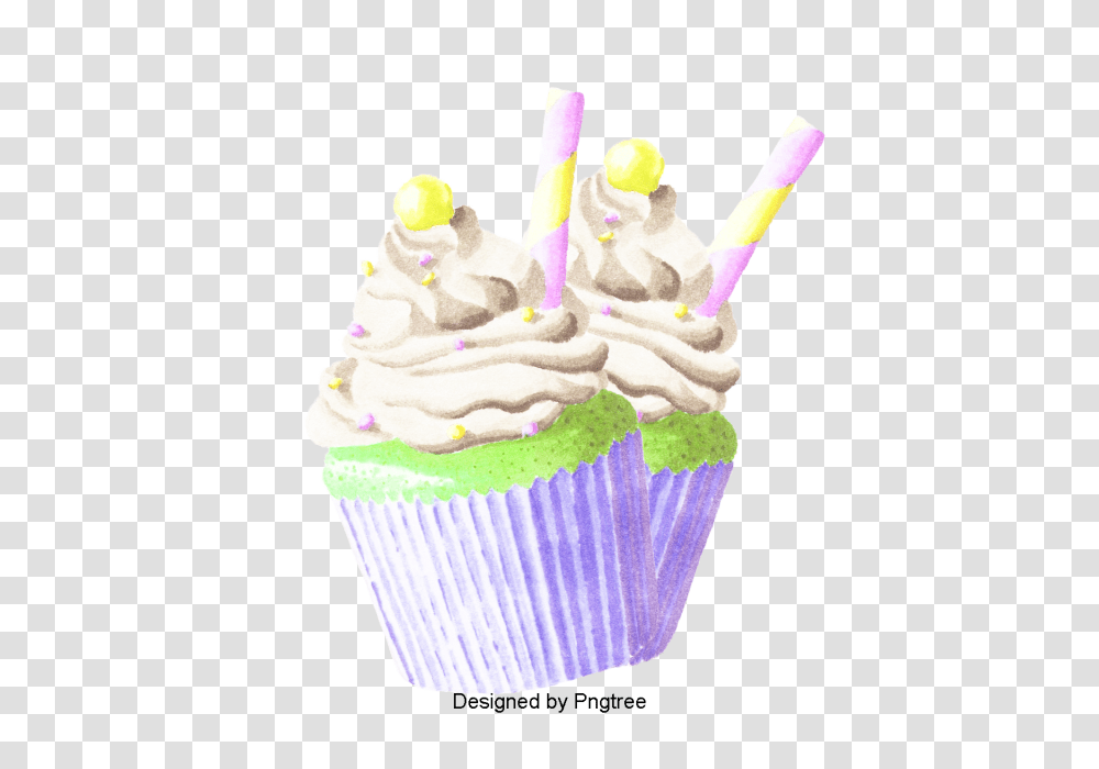 Cartoon Hand Painted Dessert Ice Cream Sweet Cone Desserts Ice, Cupcake, Food, Creme, Birthday Cake Transparent Png