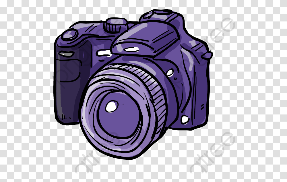 Cartoon Hand Painted Purple Canon Camera Icon, Electronics, Digital Camera, Fire Hydrant Transparent Png