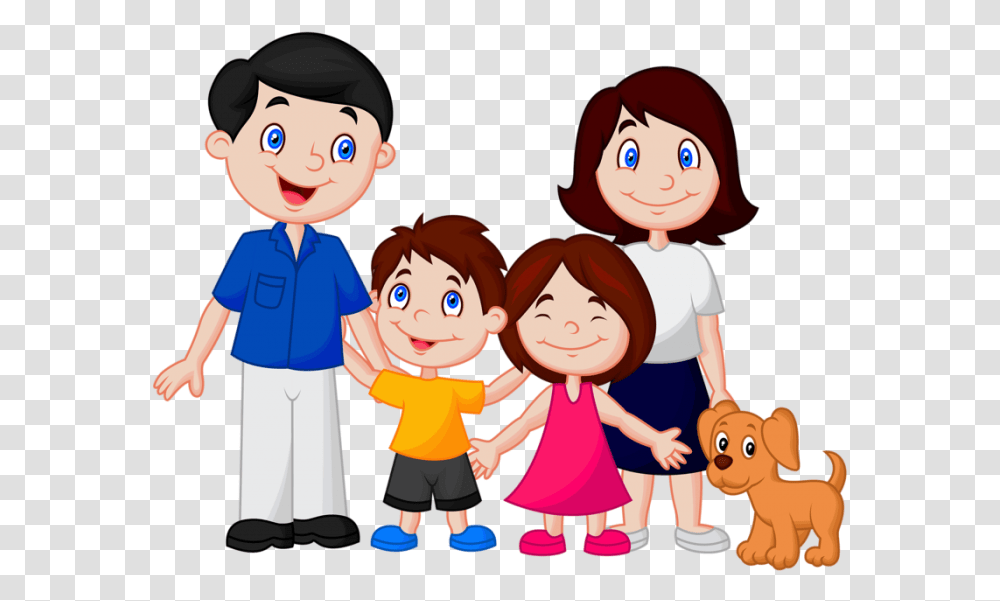 Cartoon Happy Family, People, Person, Human, Doll Transparent Png