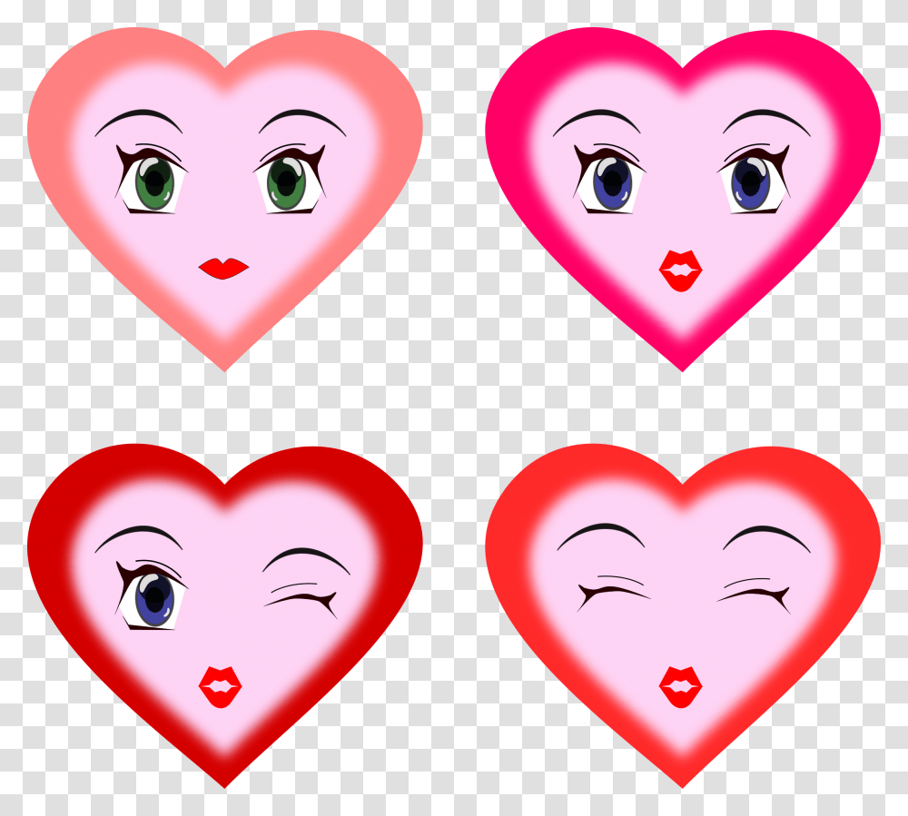 Cartoon Heart Heart Faces Clip Art Cartoon Hearts Heart Smiley Faces Clip Art, Mouth, Photo Booth, Piercing Transparent Png