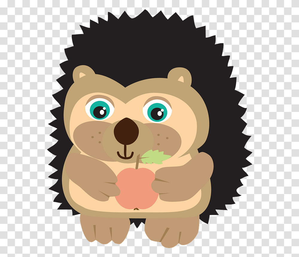 Cartoon Hedgehog Holding An Apple Clipart Free Download Dzie Jea Medale, Mammal, Animal, Pet, Dog Transparent Png