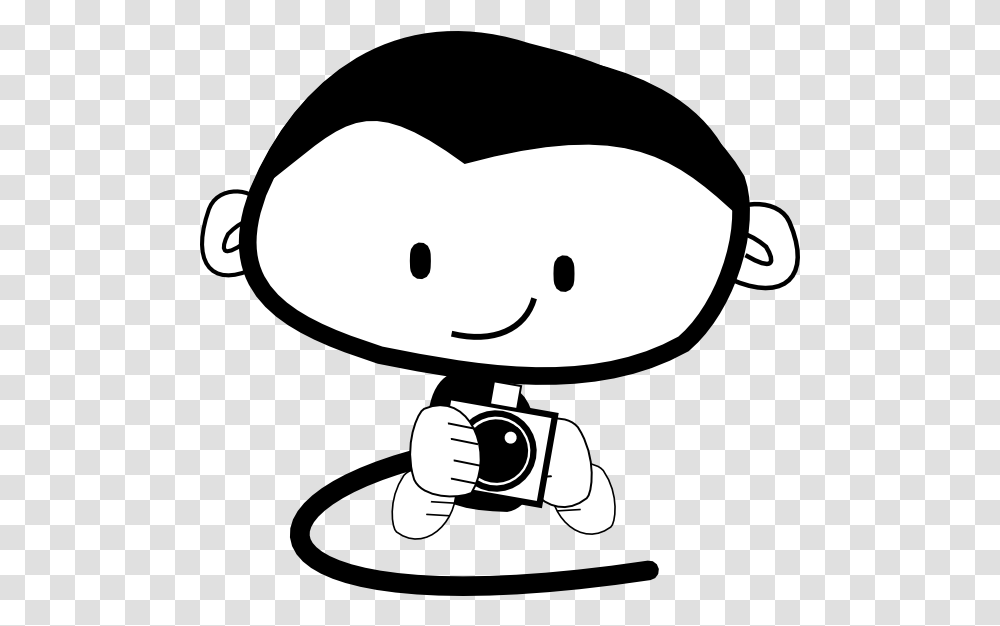 Cartoon Holding Camera Clipart Full Size Clipart Monkey And Camera Line Art, Electronics, Stencil Transparent Png