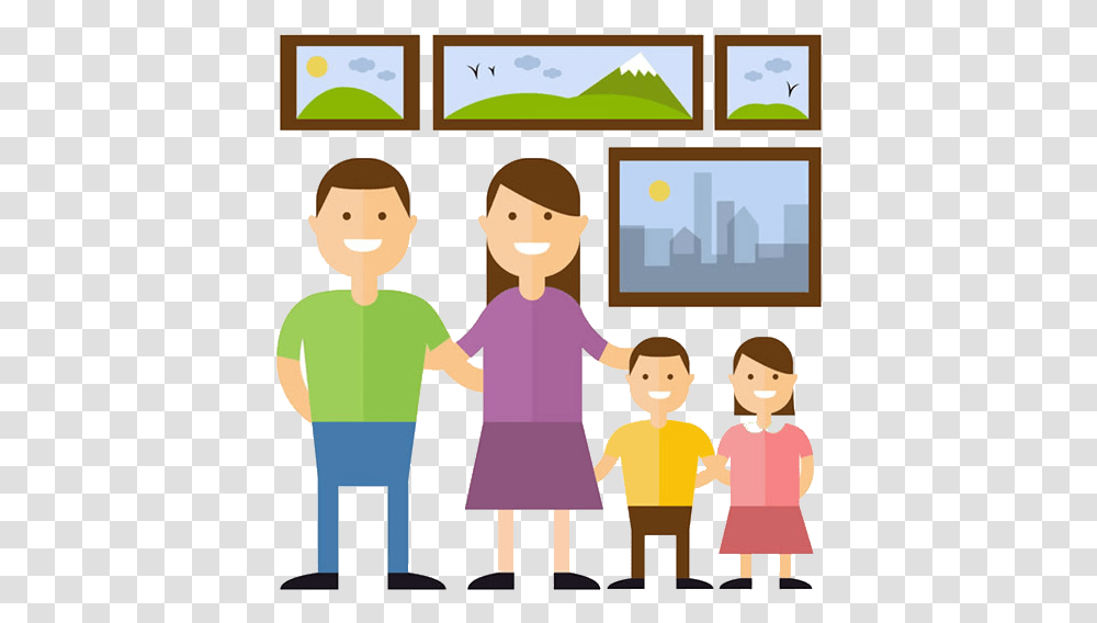 Cartoon Home Silhouette Illustration Home Family Cartoon, Person, Human, People, Girl Transparent Png