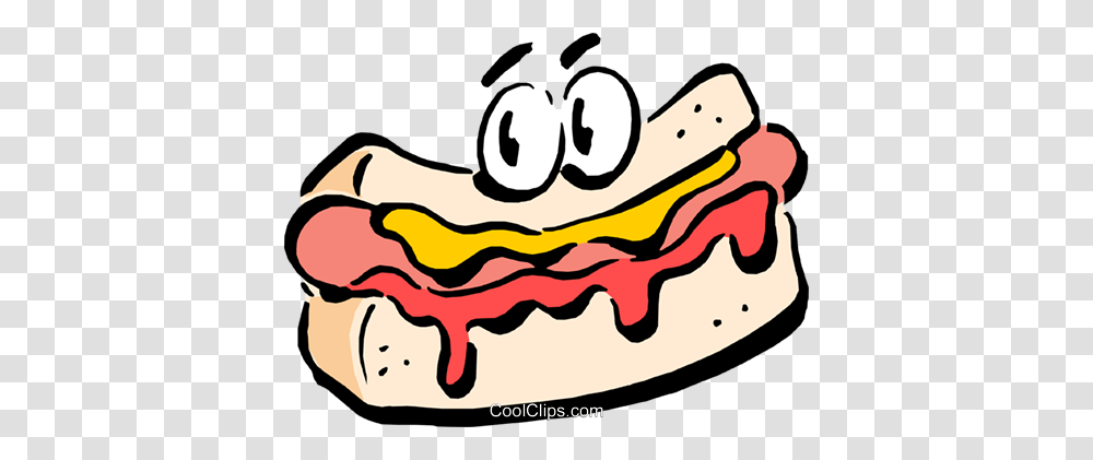Cartoon Hotdog Royalty Free Vector Clip Art Illustration, Food, Hot Dog, Burger Transparent Png