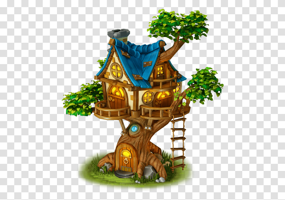 Cartoon House Cartoon House On The Tree, Toy, Angry Birds, Plant, Jar Transparent Png