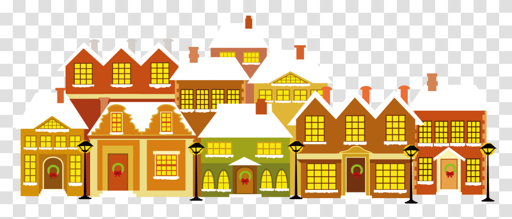 Cartoon House Christmas Christmas House Background Clipart, Neighborhood, Urban, Building, Mansion Transparent Png