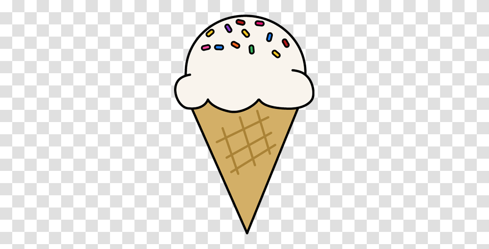 Cartoon Ice Cream Cone With Sprinkles, Dessert, Food, Creme Transparent Png
