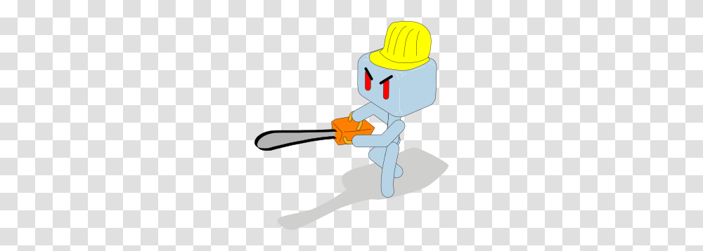 Cartoon Icecube Holding Chainsaw Clip Art, Robot, Lawn Mower, Tool Transparent Png