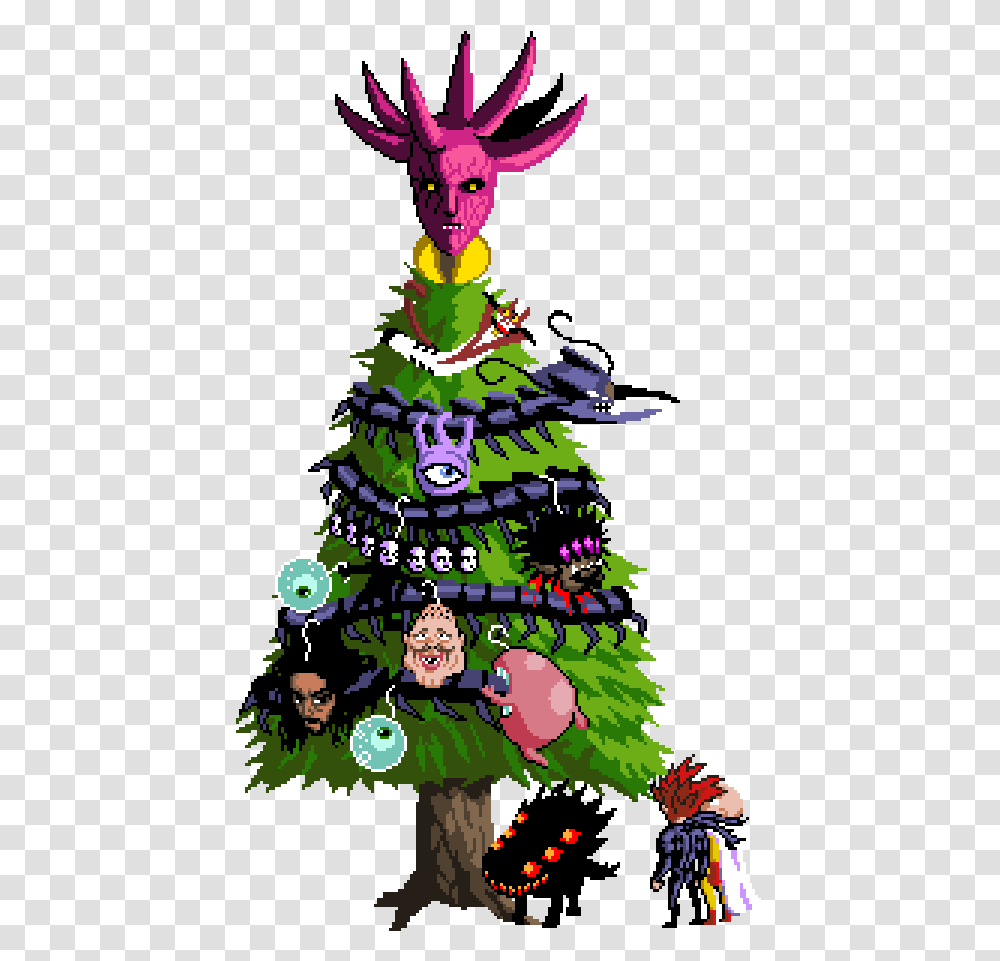 Cartoon Illustration Tree Christmas Tree Illustration, Plant, Ornament, Star Symbol Transparent Png