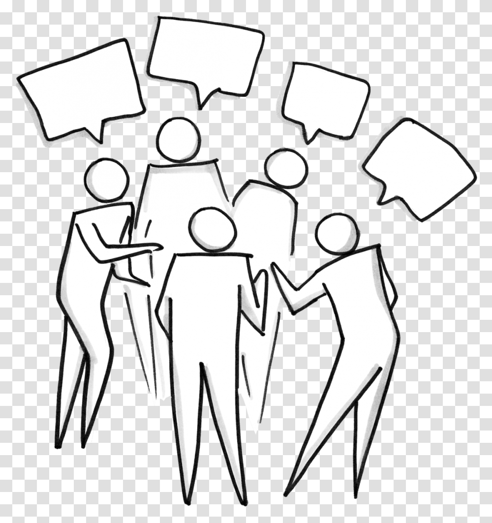 Cartoon Image Group Of People Talking Cartoon, Stencil, Symbol, Hand, Drawing Transparent Png