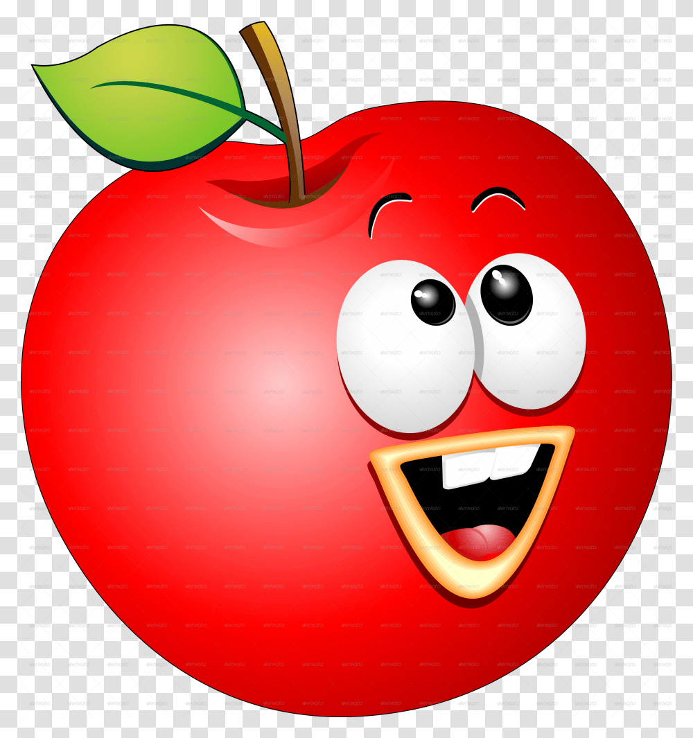 Cartoon Image Of Apple Cartoon, Plant, Fruit, Food, Cherry Transparent Png