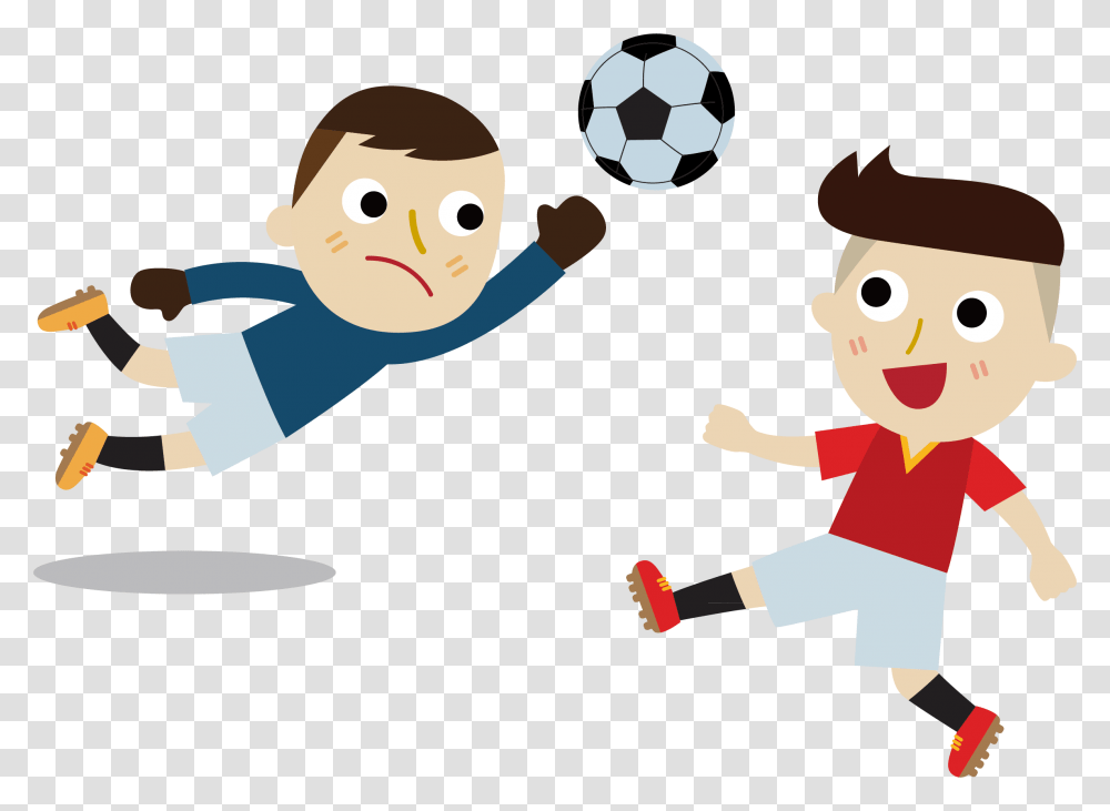 Cartoon Image Playing Football, Soccer Ball, Team Sport, Kicking, Sphere Transparent Png