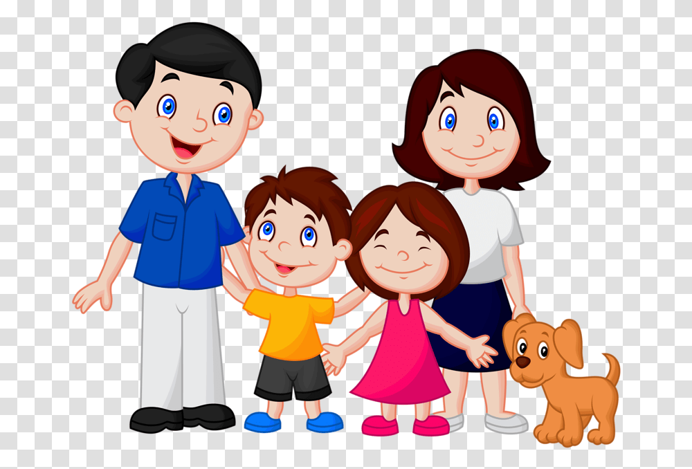 Cartoon Images Of Nuclear Family, People, Person, Human, Doll Transparent Png