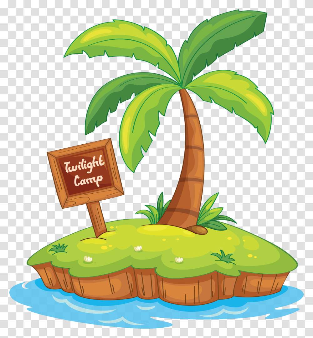 Cartoon Island, Plant, Tree, Palm Tree, Banana Transparent Png