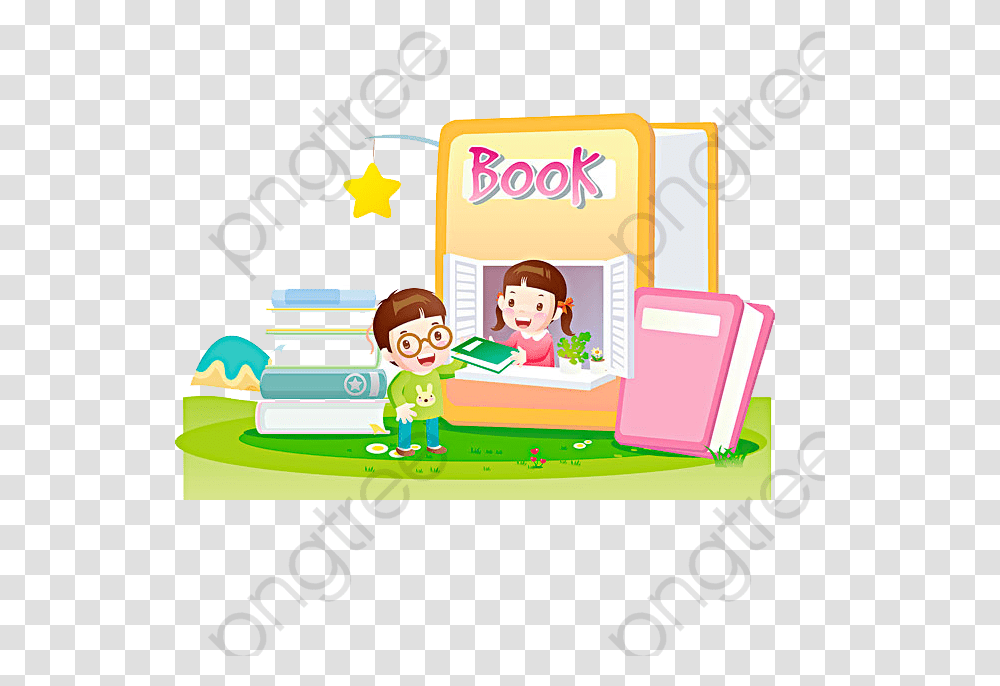 Cartoon Kids And Books, Person, Drawing, Doodle Transparent Png