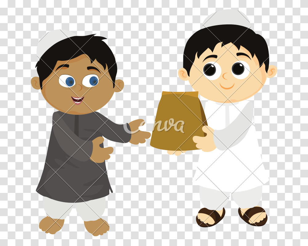 Cartoon Kids Images Kids Muslim Sharing Cartoon, Chef, Food, Eating, Snowman Transparent Png