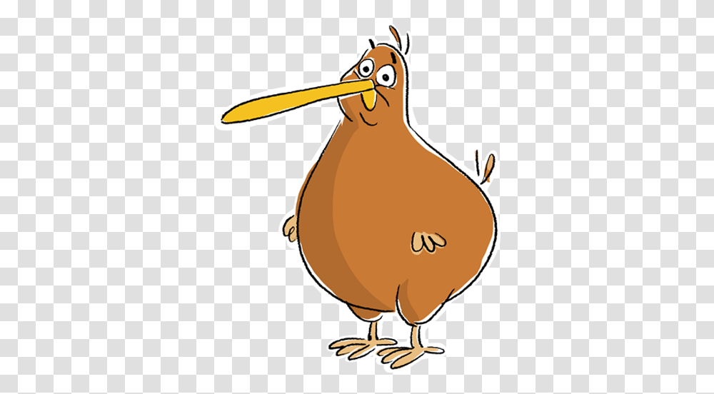 Cartoon Kiwi Bird Cartoon, Animal, Beak, Fowl, Poultry Transparent Png