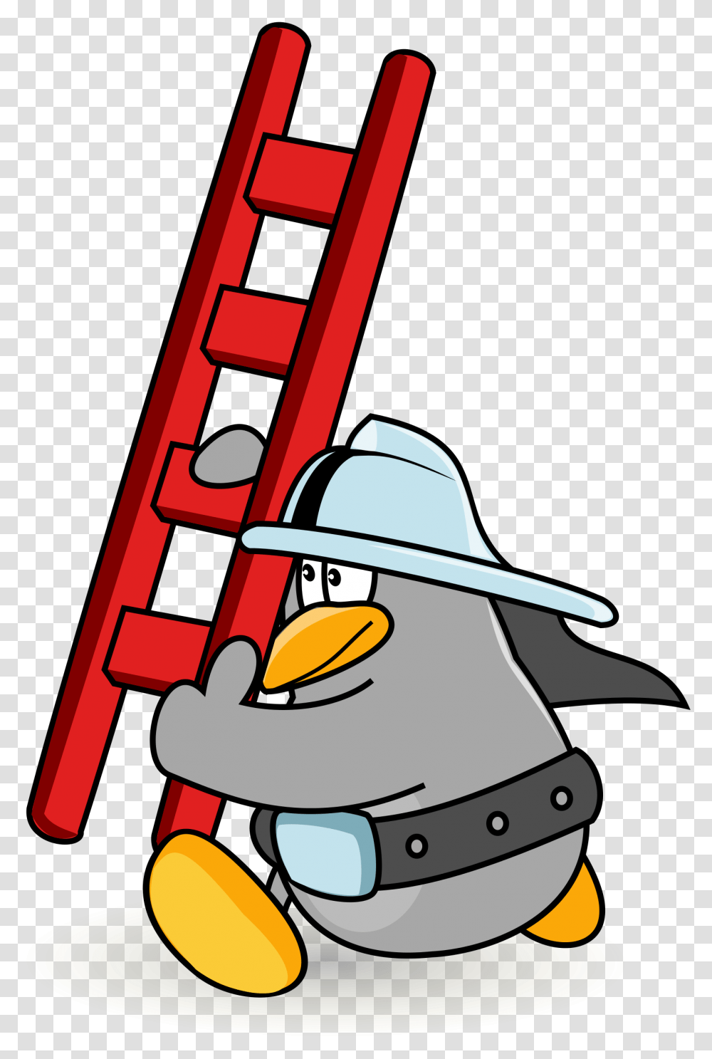 Cartoon Ladders Clipart Download Cartoon Ladder, Fireman, Helmet, Apparel Transparent Png