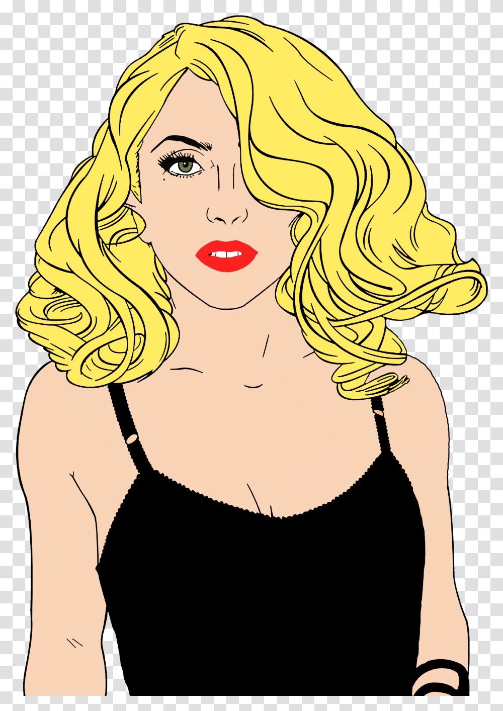 Cartoon Lady Gaga, Blonde, Woman, Girl, Kid Transparent Png