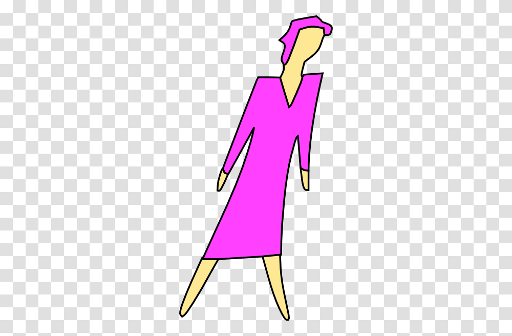 Cartoon Lady Walking Clip Art, Sleeve, Number Transparent Png