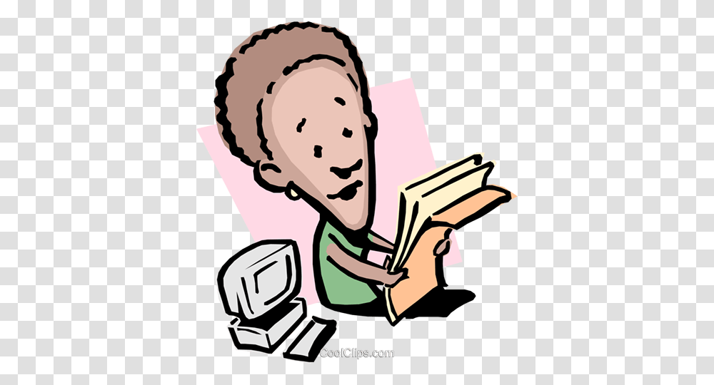 Cartoon Lady With Paperwork Royalty Free Vector Clip Art, Reading Transparent Png