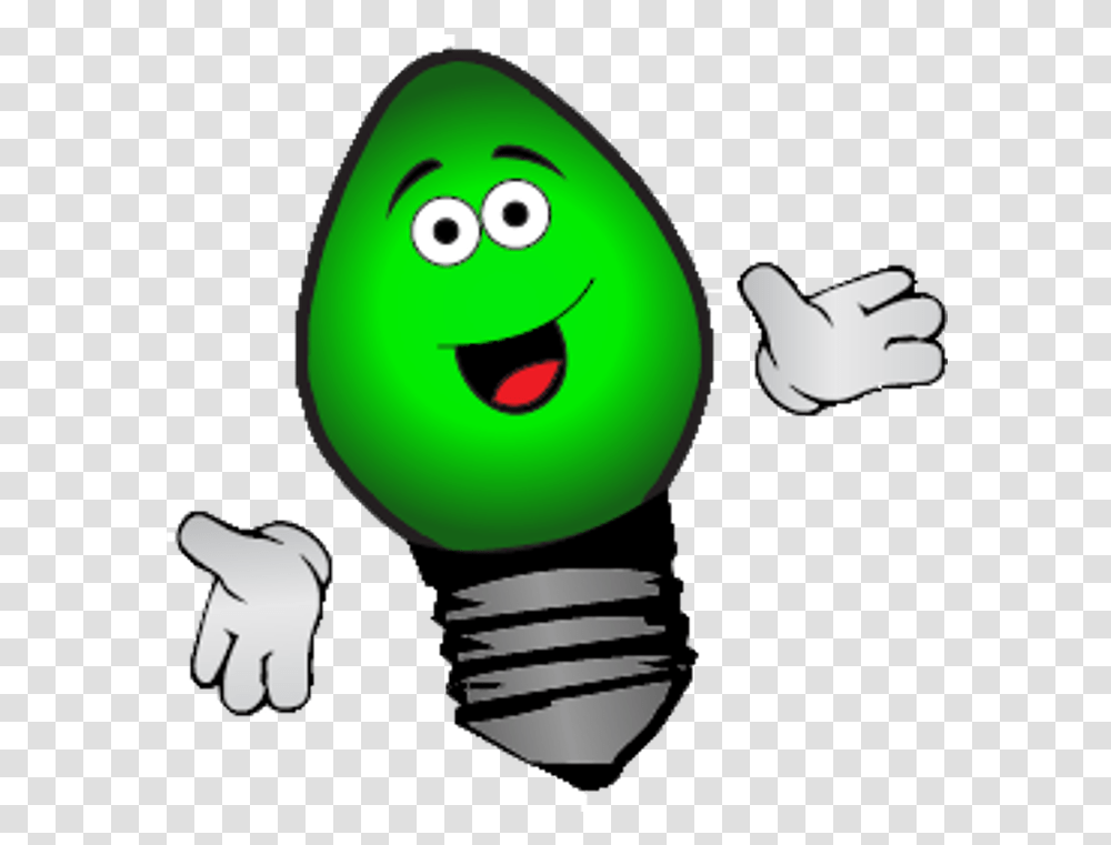 Cartoon, Light, Lightbulb, Green, Hand Transparent Png