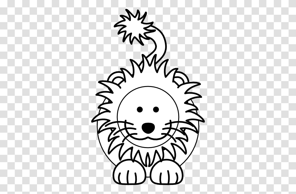 Cartoon Lion Bw Clip Arts Download, Stencil, Label Transparent Png