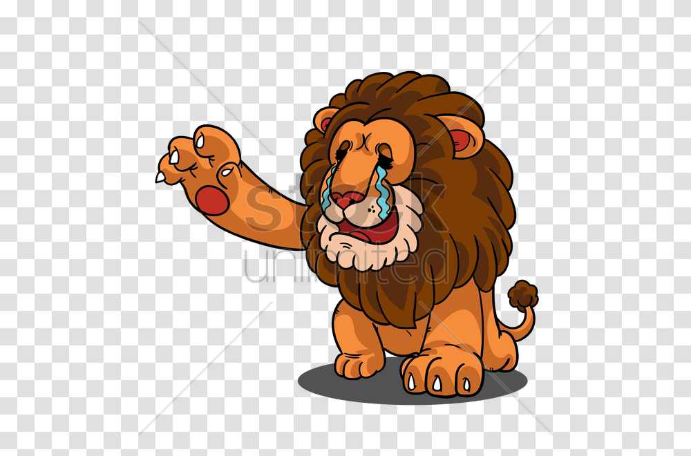 Cartoon Lion Crying And Reaching Hands Out Vector Image, Animal, Bird, Mammal, Turkey Bird Transparent Png