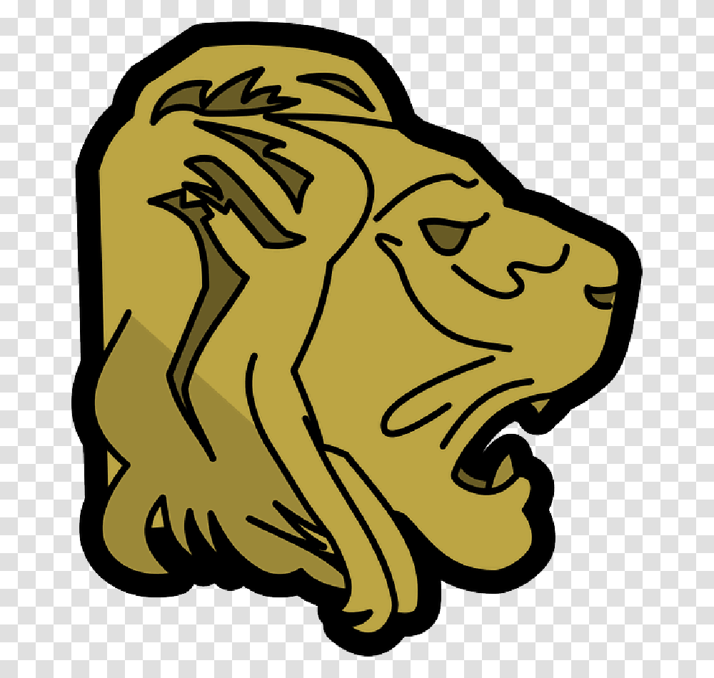 Cartoon Lion Head Lion Side View Transparebt, Apparel, Label Transparent Png