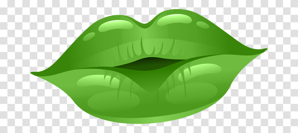 Cartoon Lips, Teeth, Mouth, Plant, Green Transparent Png