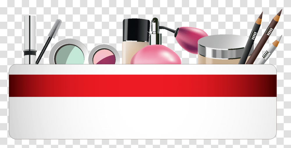 Cartoon Makeup Box Cosmetic Elements Cosmetics, Lipstick, Bottle, Face Makeup, Label Transparent Png