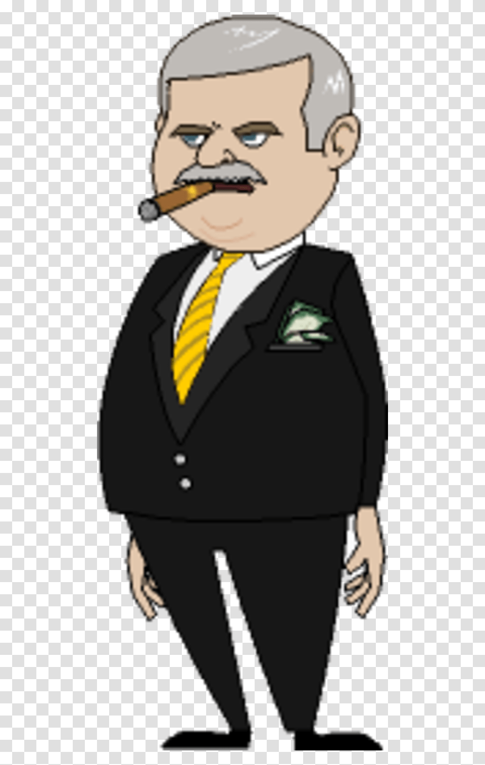 Cartoon Male Gentleman Cartoon, Suit, Overcoat, Tie Transparent Png