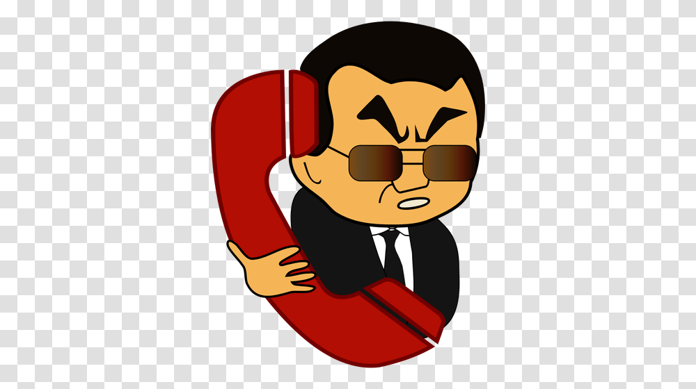 Cartoon Man On The Phone, Label, Sunglasses, Face Transparent Png