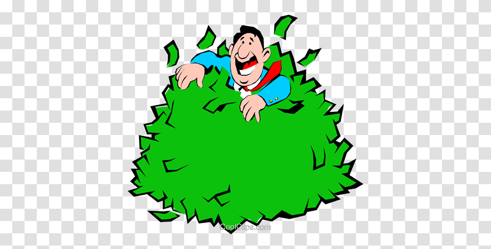 Cartoon Man Rolling In Money Royalty Free Vector Clip Art, Plant, Tree, Leaf Transparent Png