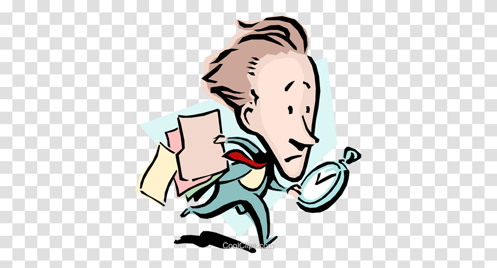 Cartoon Man Running For An Appointment Royalty Free Vector Clip, Dentist, Doctor Transparent Png