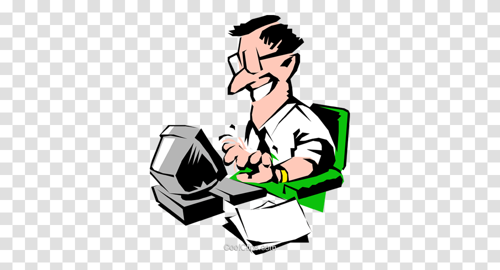 Cartoon Man Typing, Person, Human, Scientist, Performer Transparent Png