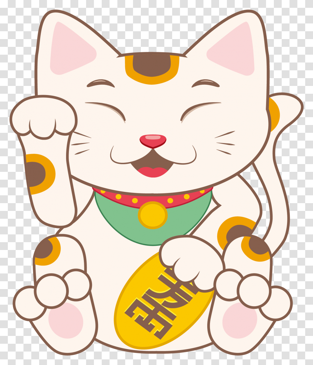 Cartoon Maneki Neko Lucky Manekineko Maneki Neko Cartoon Cat, Label, Sunglasses, Accessories Transparent Png