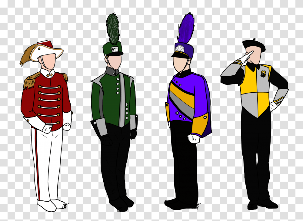 Cartoon Marching Band Harry Potter Clipart, Person, Military Uniform, Crowd, People Transparent Png