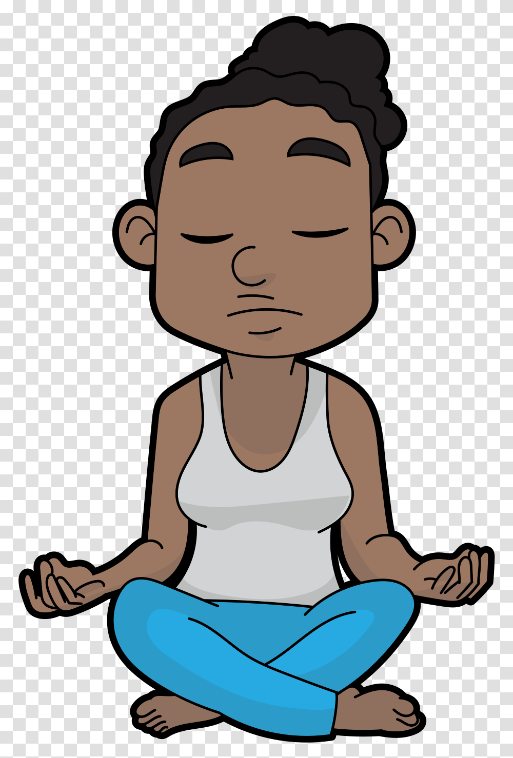 Cartoon Meditation, Person, Human, Fitness, Working Out Transparent Png