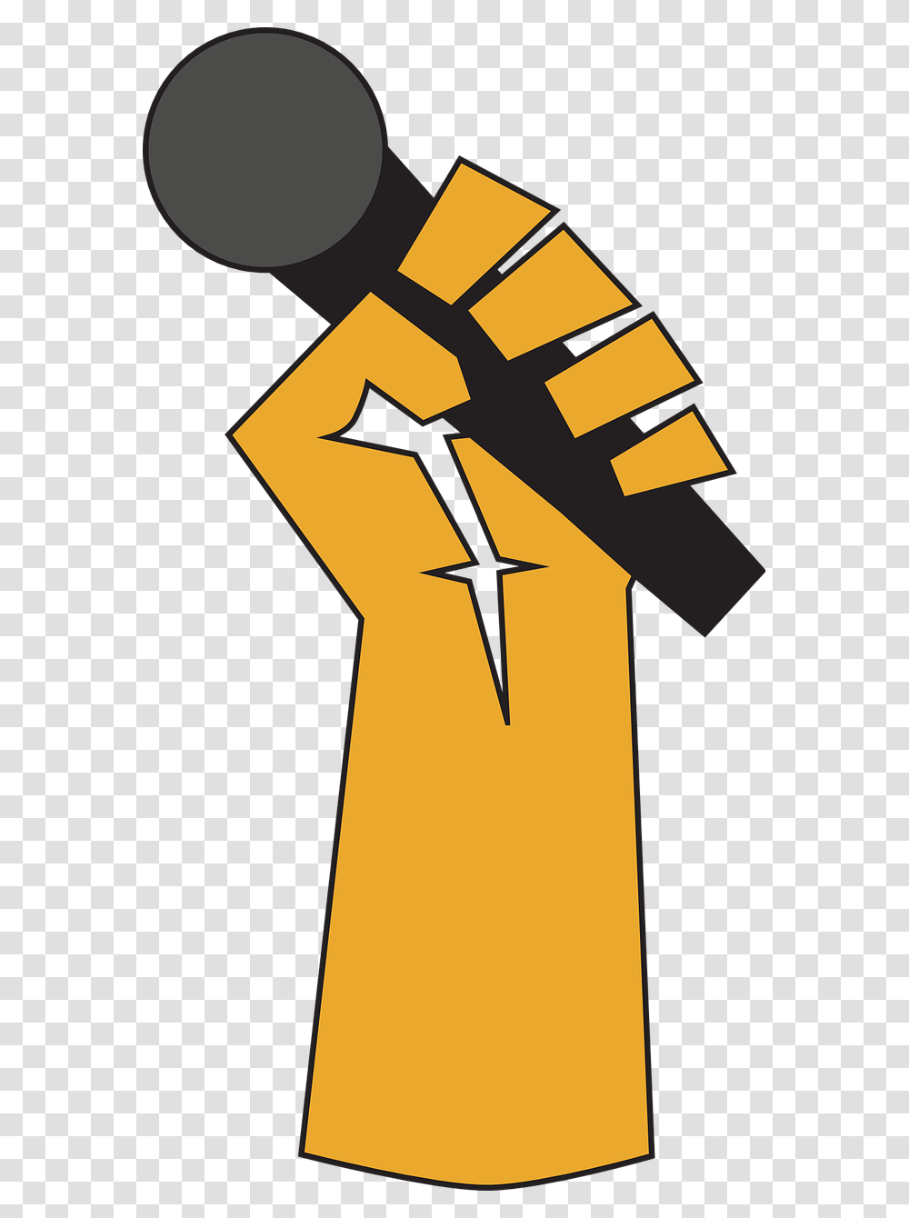 Cartoon Microphone Logo, Cross, Hand, Weapon Transparent Png