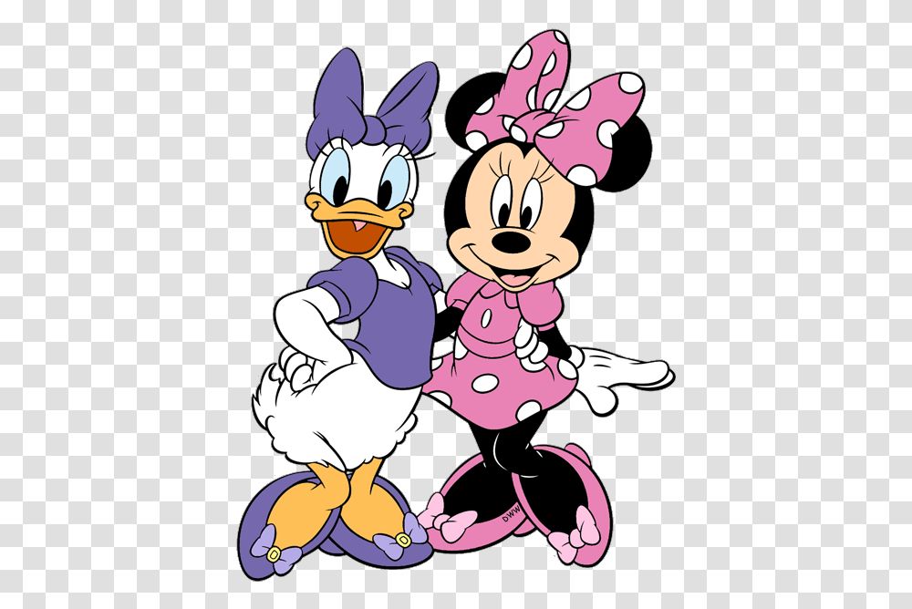 Cartoon Minnie Mouse And Daisy, Comics, Book, Elf Transparent Png